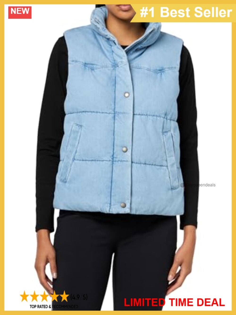 Sleeveless Quilted Puffer Vest Lightweight Nylon Anorak